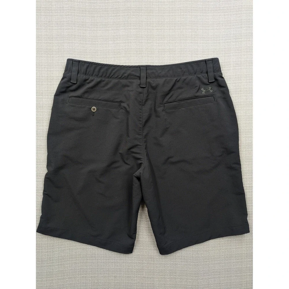 Under Armour Shorts Mens 38 Black HeatGear Golf 10 Inseam Stretch Lightweight